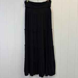 Lucy Lucy Lucy Womens Y2K Boho Cottage Foldover Waist Maxi Skirt Size L Beachy